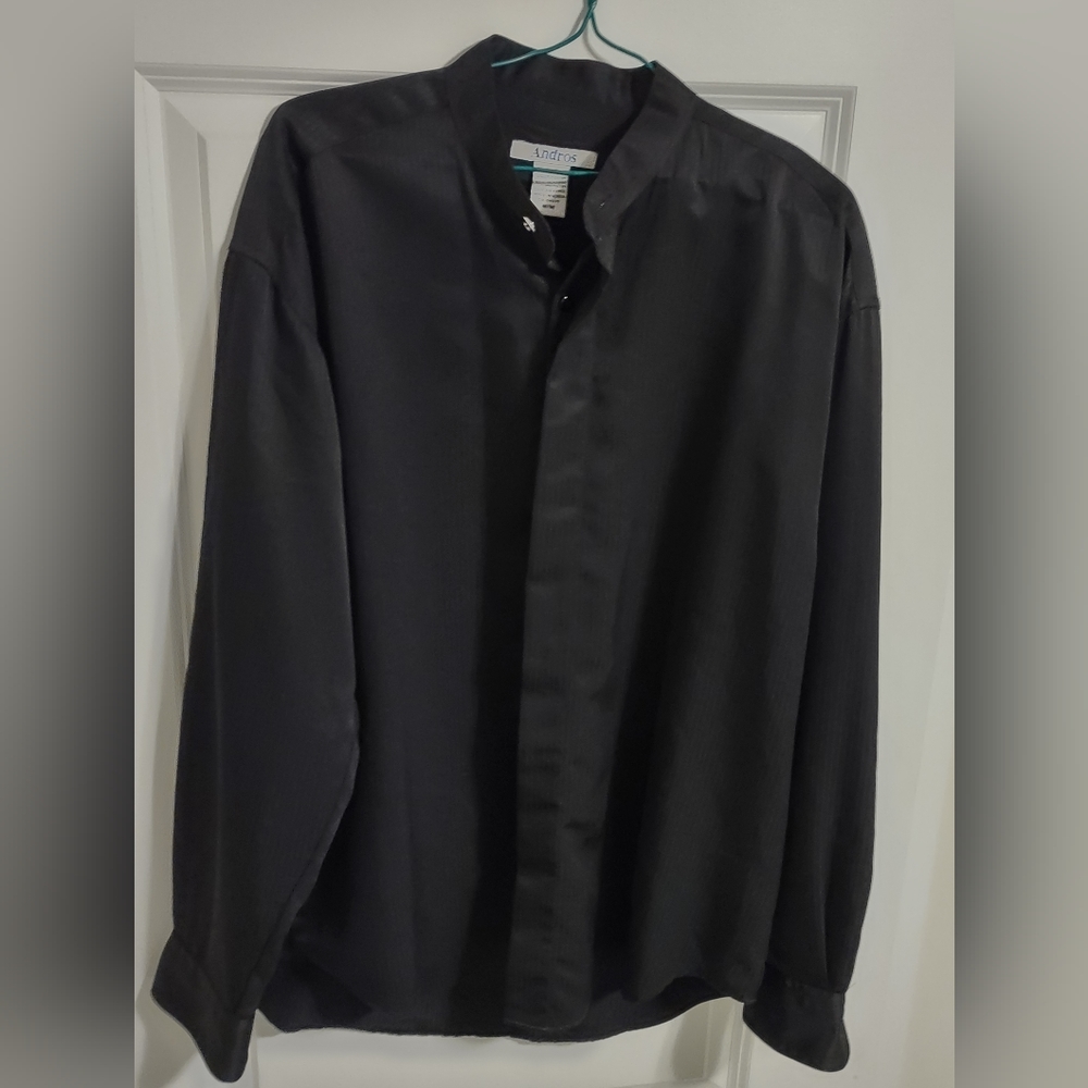 ANDROS Men's Black Dress Shirt Size Medium